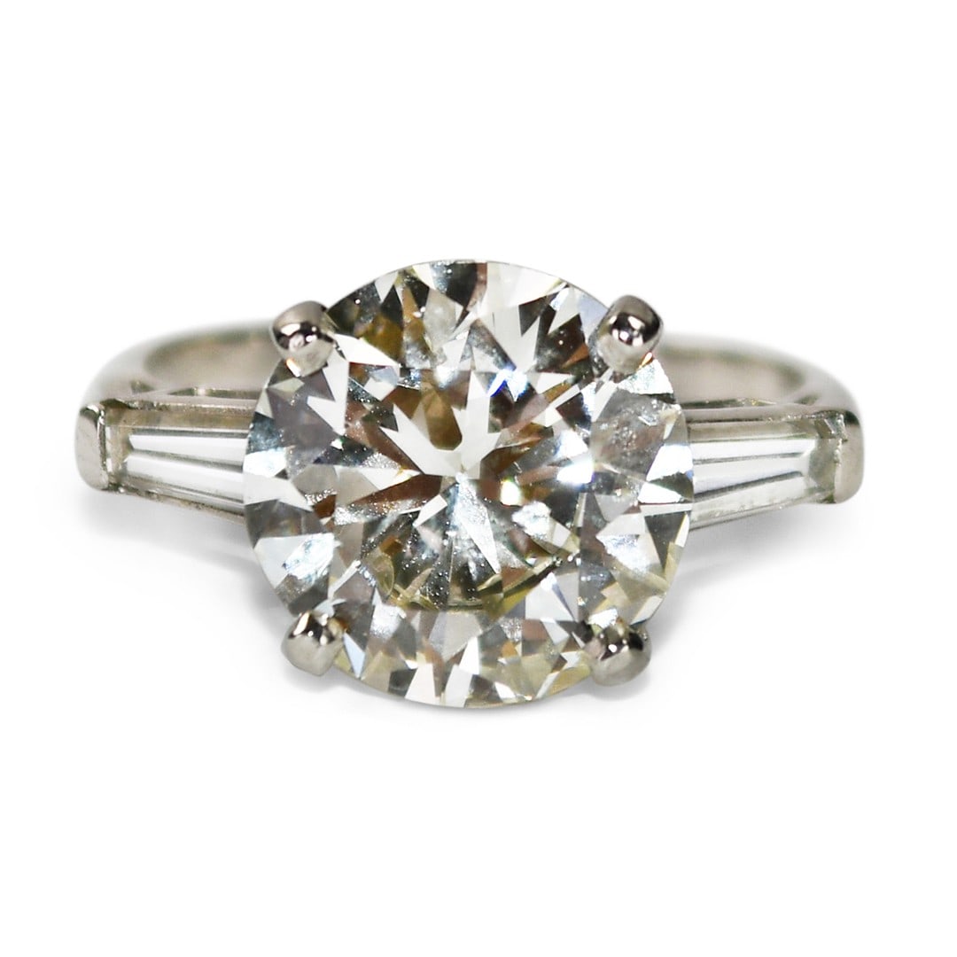 GIA Certified Platinum Round Brilliant Diamond Ring Size 7 (1 of 7)
