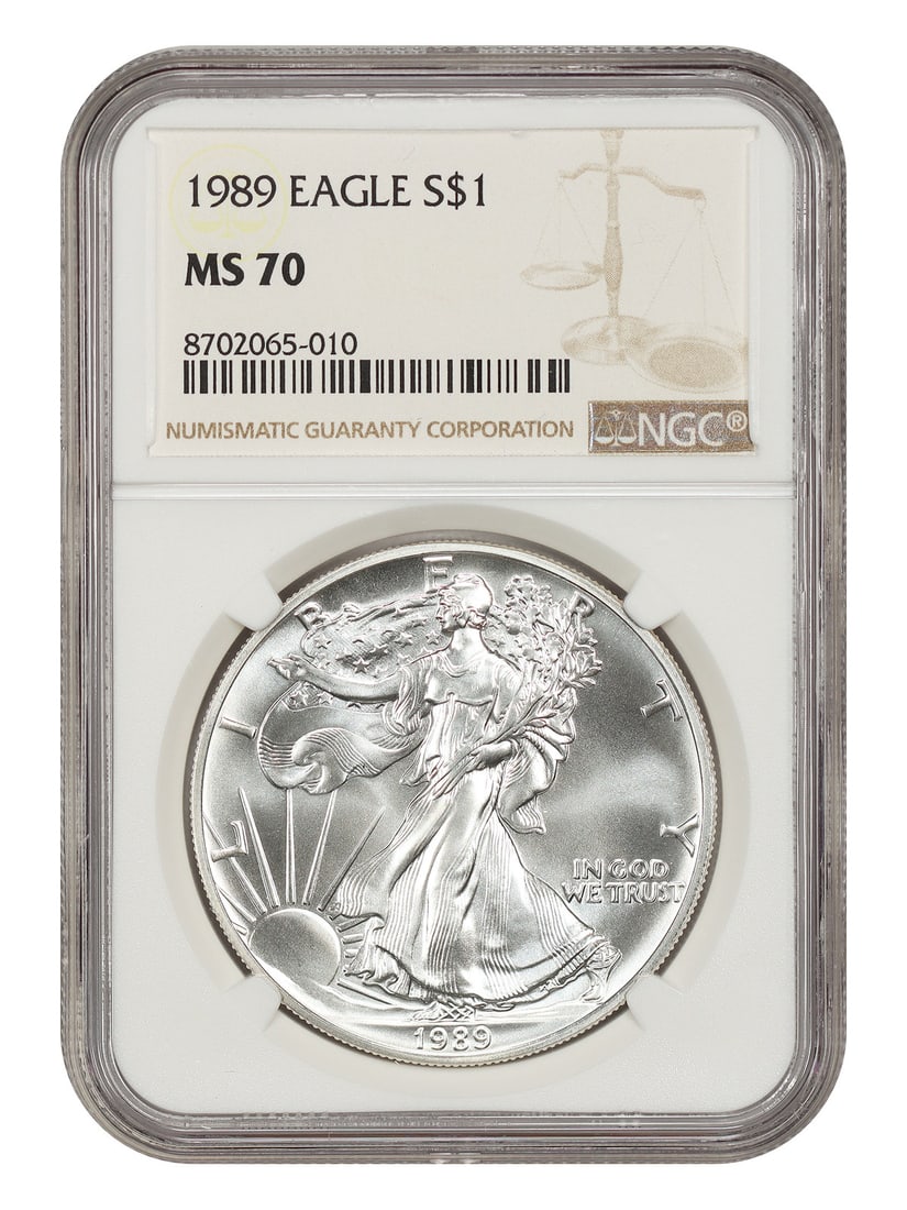 NGC MS70 1989 $1 Silver Eagle Uncirculated Coin (1 of 4)