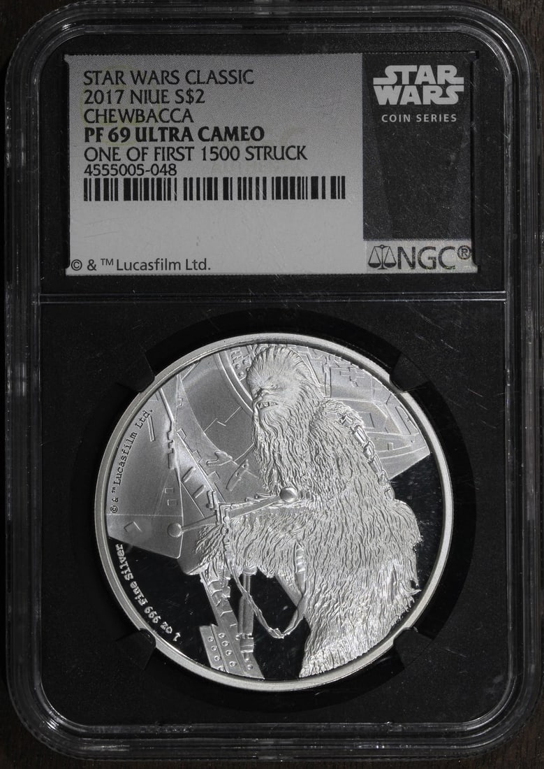 2017 Chewbacca Star Wars 1 oz Silver S$2 NGC PF69 Niue (1 of 2)