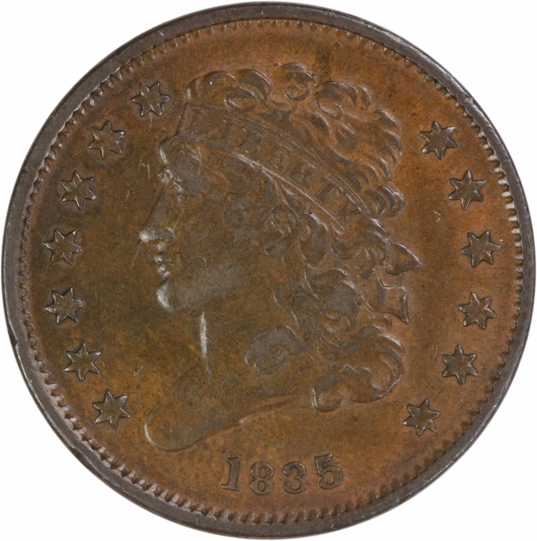 1835 Classic Head Half Cent Philadelphia Copper Coin EF Grade Uncertified (1 of 2)