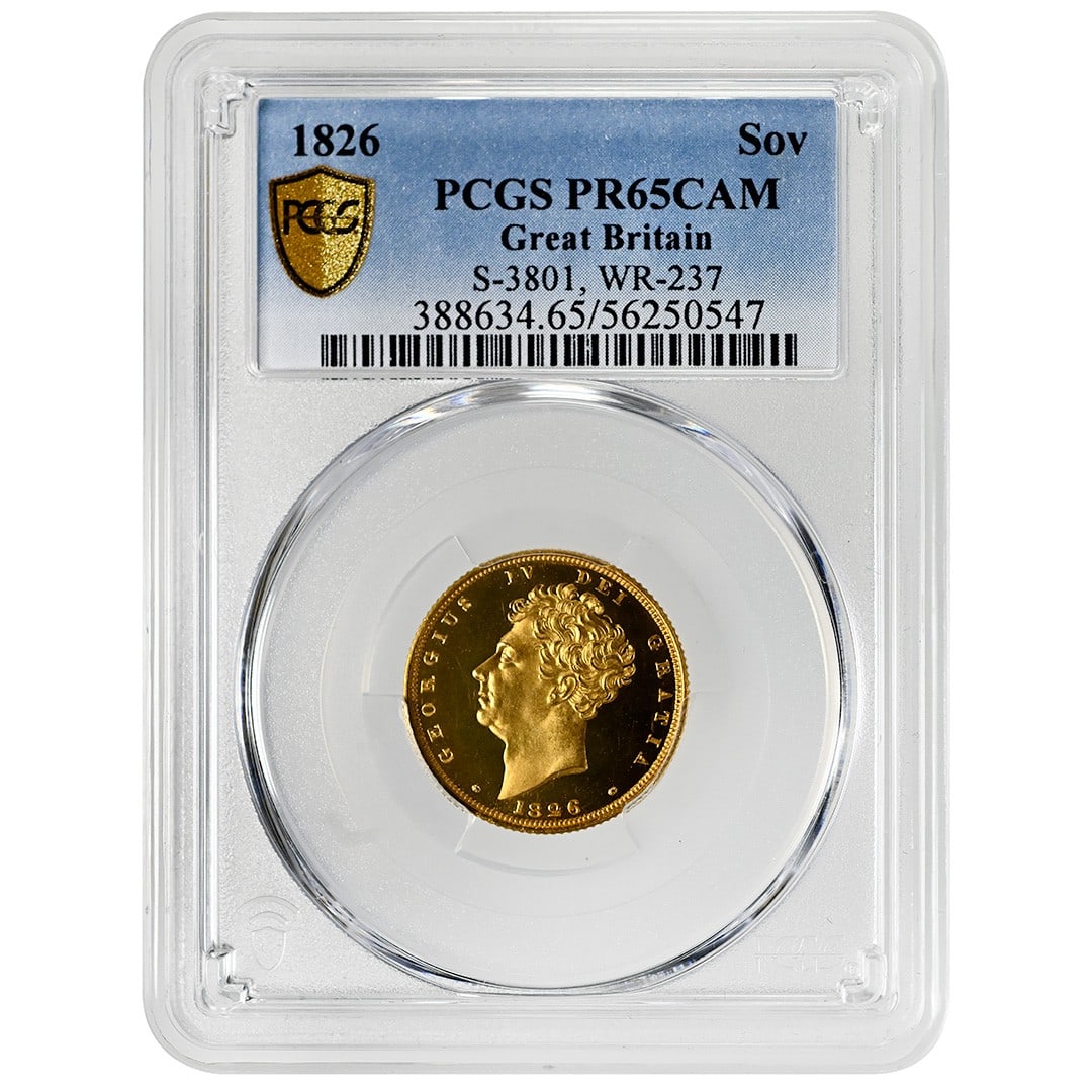 PCGS PR65CAM 1826 Gold Sovereign George IV Great Britain (1 of 4)