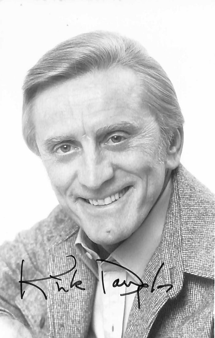 Beckett Certified Kirk Douglas 6x4 Signed Hollywood Postcard: Beckett Certified Kirk Douglas 6x4 Signed Hollywood Postcard This is a signed 6x4 inch postcard featuring the autograph of renowned Hollywood actor Kirk Douglas. The postcard has been authenticated an