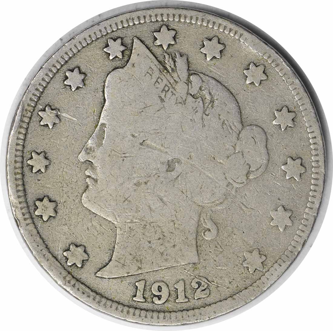 1912 S Liberty 5C Nickel Coin VG Uncertified (1 of 2)