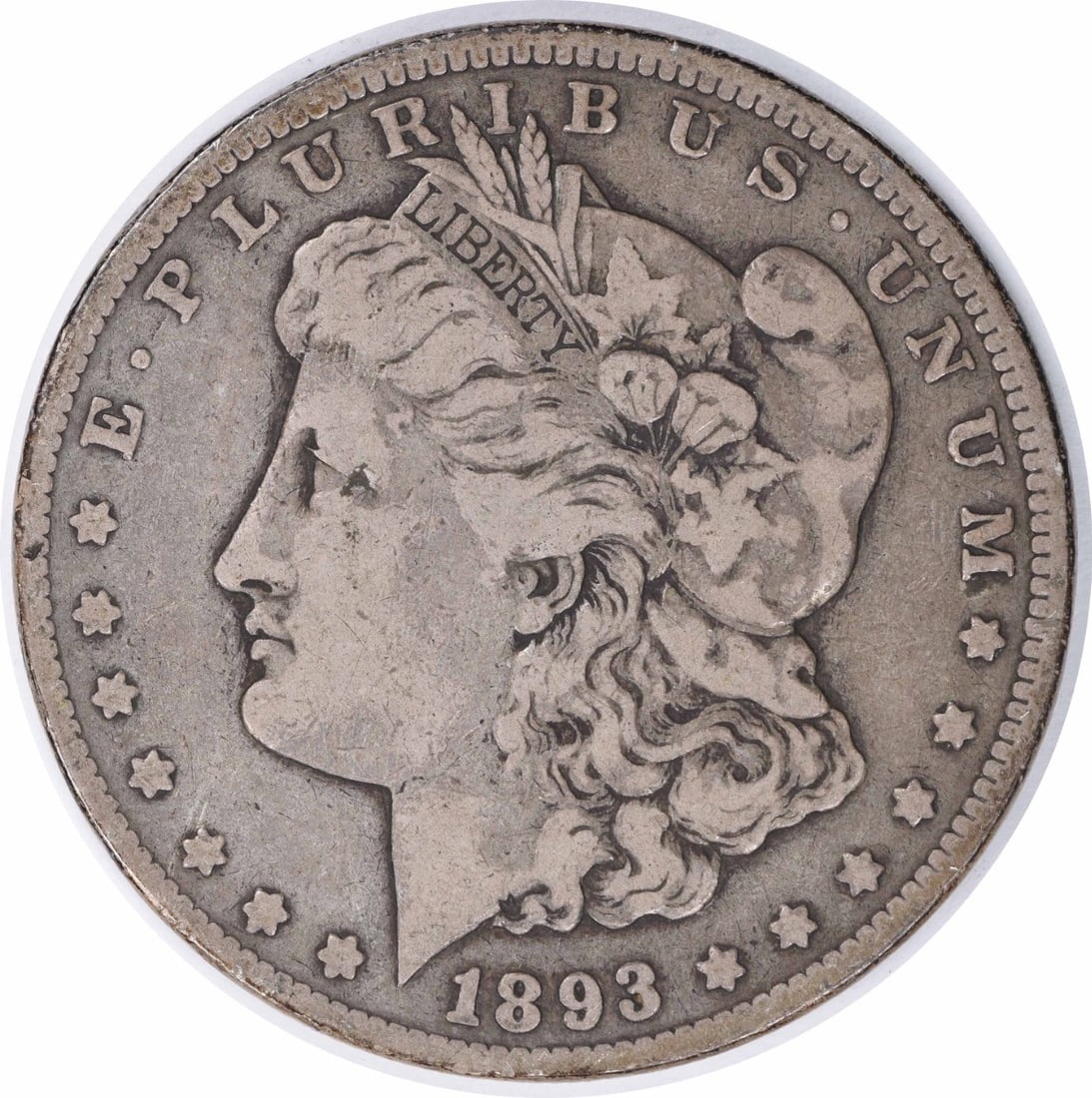 1893-CC Morgan Silver Dollar VF Uncertified 90% Silver Coin (1 of 2)