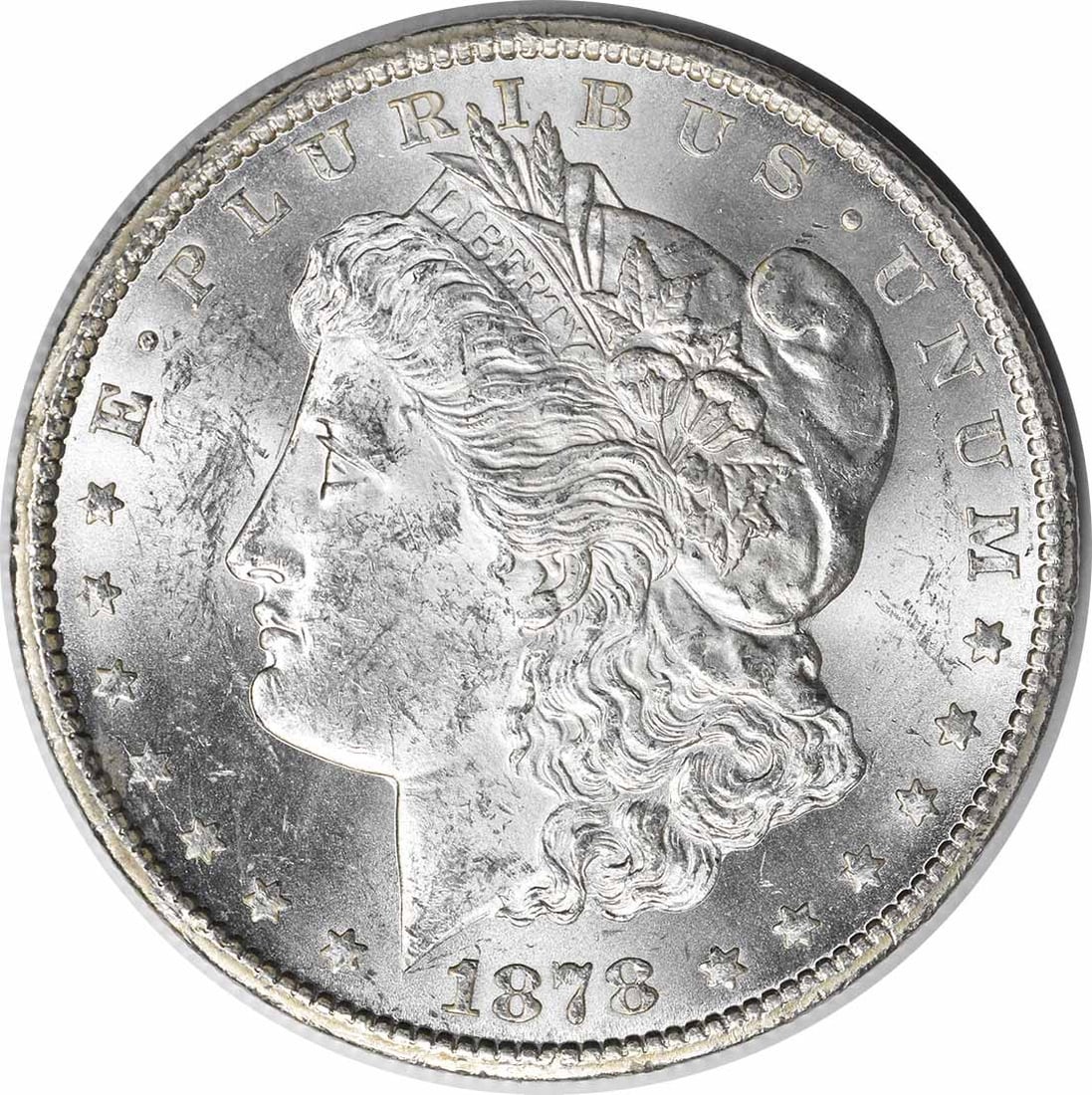 Uncirculated 1878 Carson City Morgan Silver Dollar BU Grade Uncertified: Uncirculated 1878 Carson City Morgan Silver Dollar BU Grade Uncertified This 1878-CC Morgan Silver Dollar is an uncirculated coin from the Carson City Mint. It is composed of silver and features the c