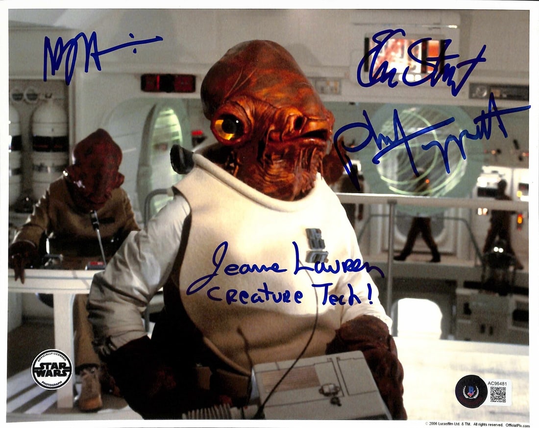 8x10 Photo Signed by Admiral Ackbar ILM Team Star Wars ROTJ Beckett Authenticated (1 of 1)