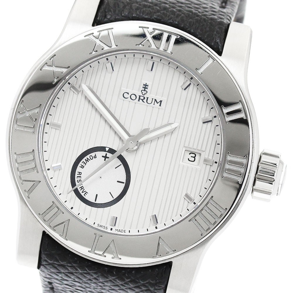 Mens Automatic Wristwatch CORUM Romulus Power Reserve 02.0001: Mens Automatic Wristwatch CORUM Romulus Power Reserve 02.0001 CORUM Romulus Power Reserve Automatic men's wristwatch. This pre-owned timepiece is from Switzerland and features an automatic movement wi