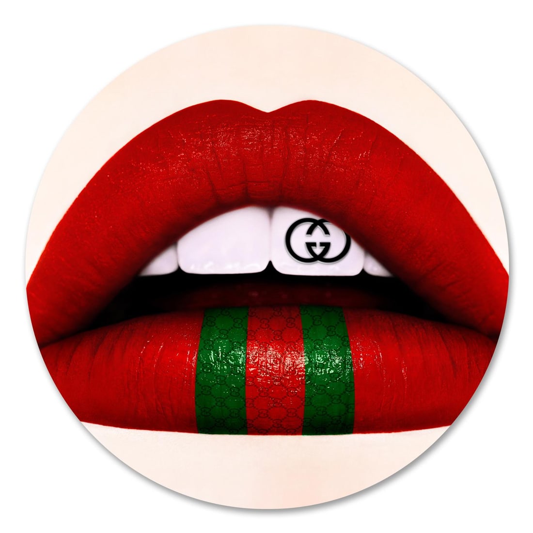 Lips Series Gucci L8 Limited Edition 24 Inch Photograph by Giuliano Bekor: Lips Series Gucci L8 Limited Edition 24 Inch Photograph by Giuliano Bekor "GUCCI L8" is a limited edition fashion photograph from the Lips Series by Giuliano Bekor, created in 2018. This contemporary 