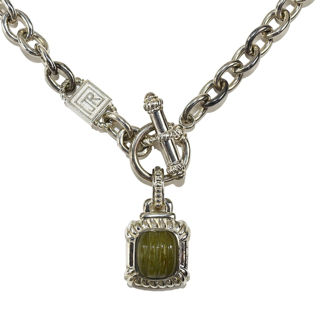 Judith Ripka Sterling Silver Chalcedony Pendant Necklace 15 in (1 of 6)