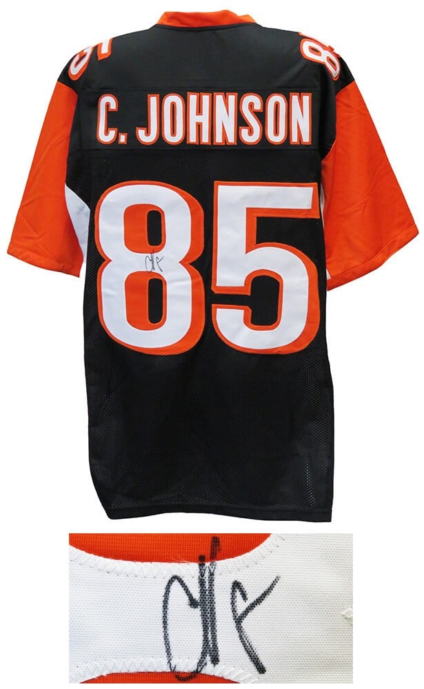 Chad Johnson Signed Black Custom Jersey Cincinnati Bengals Authentic (1 of 2)