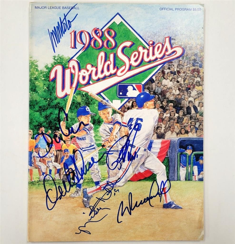 Dodgers 1988 World Series Program Six Signatures Beckett Authenticated (1 of 7)
