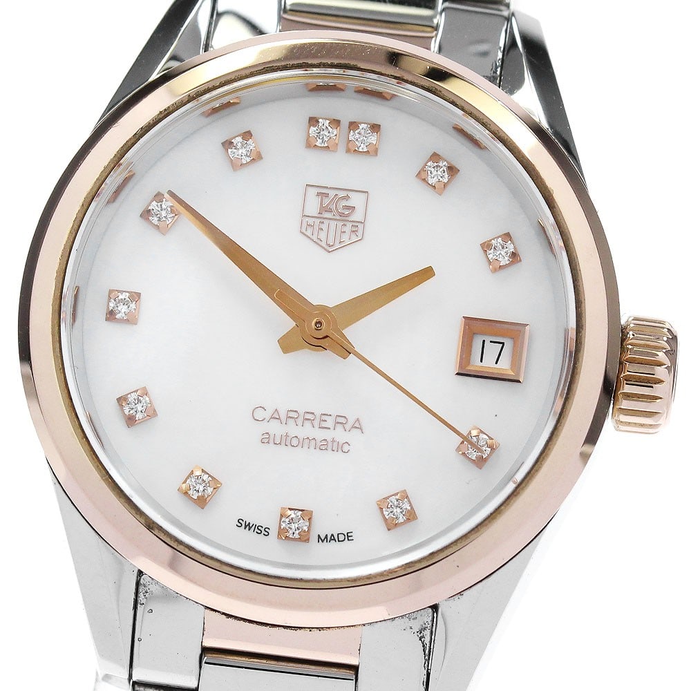 TAG Heuer Carrera Caliber 9 Date Womens Wristwatch WAR2452: TAG Heuer Carrera Caliber 9 Date Womens Wristwatch WAR2452 TAG Heuer Carrera Caliber 9 Date ladies wristwatch, pre-owned and made in Switzerland. This women's watch is identified as the WAR2452 model 