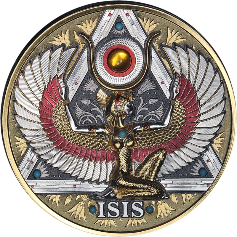 2025 Cameroon 5 Oz Silver 5000 Francs Colorized Grandeur ISIS Coin OGP COA (1 of 3)