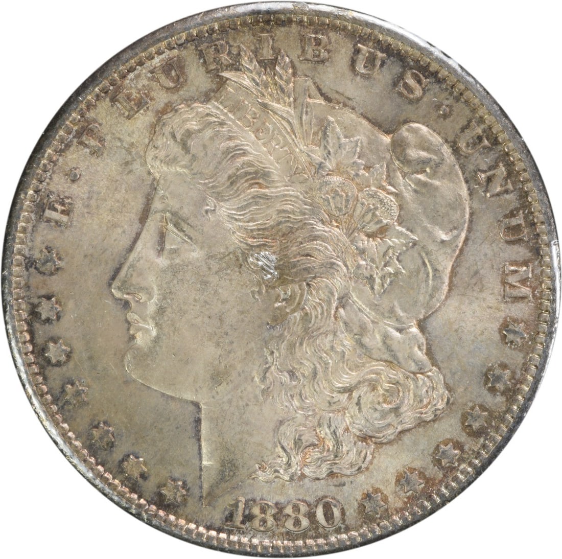 Choice BU 1880 S Morgan Dollar Silver Uncertified Toned US Coin (1 of 2)