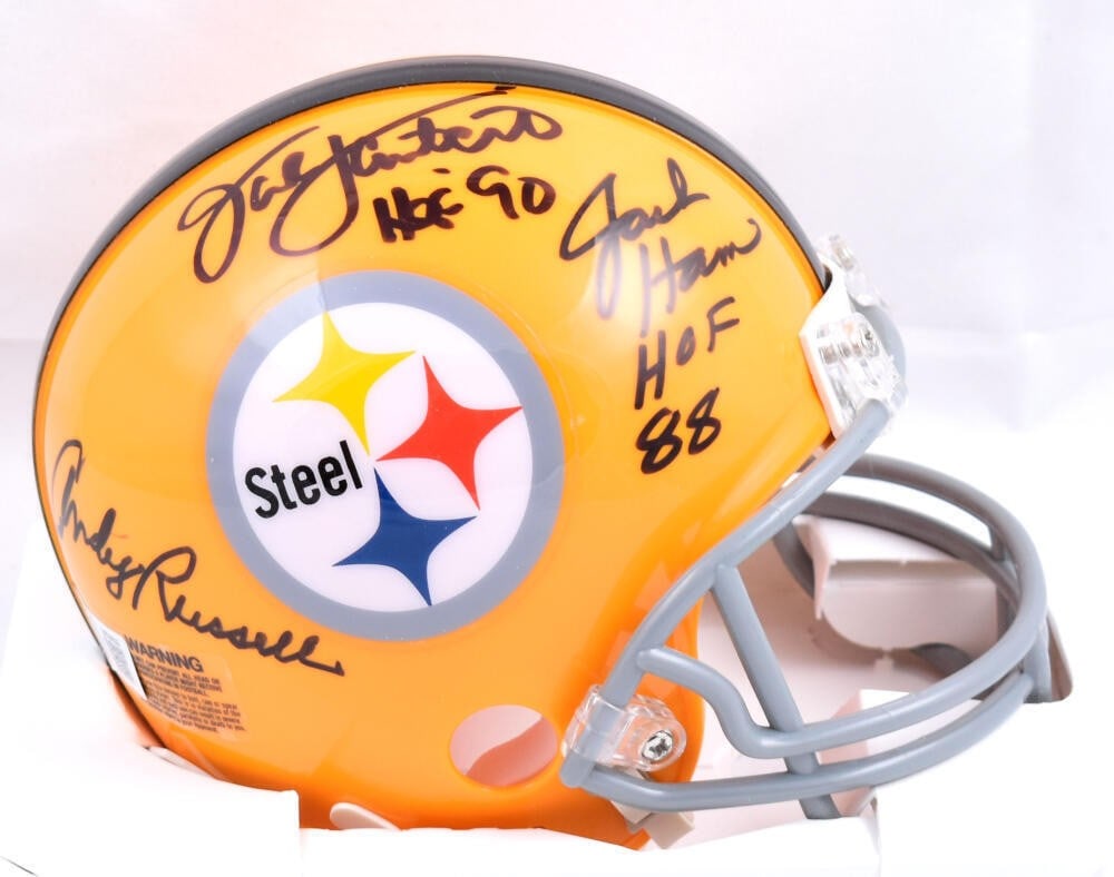 Pittsburgh Steelers Mini Helmet Signed by Jack Ham Lambert Russell BAS (1 of 3)