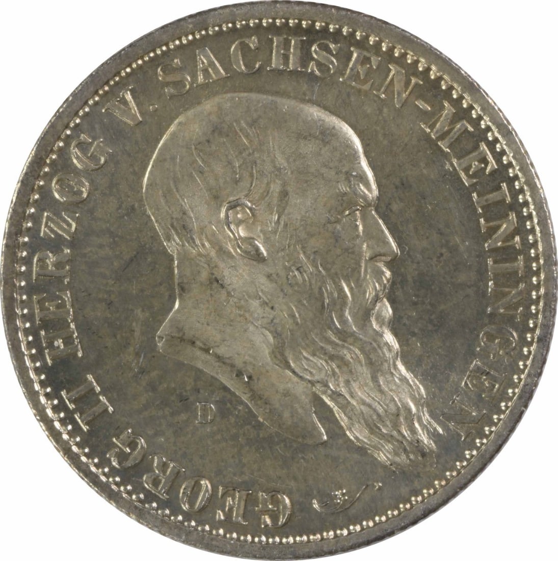 1901 D Saxe Meiningen 2 Mark Silver Coin KM196 Uncertified: 1901 D Saxe Meiningen 2 Mark Silver Coin KM196 Uncertified This 1901 D German States - Saxe Meiningen 2 Mark (KM196) showcases a stunning uncirculated condition, perfect for collectors. Made of high-q