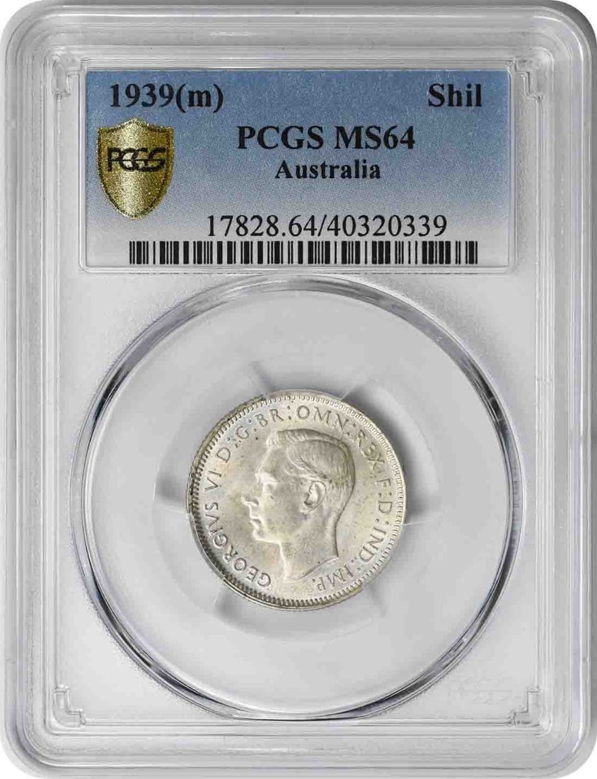 1939 Australia 1 Shilling Silver Coin MS64 PCGS Certified (1 of 2)
