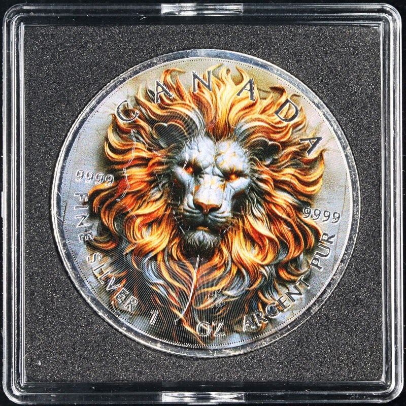2025 Canada 1oz Silver $5 Maple Leaf Stone Zodiac Leo Coin (1 of 3)
