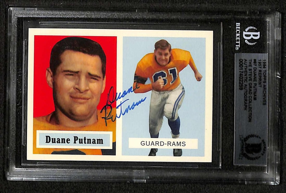 Beckett Authenticated Duane Putnam 1957 Topps Archives Rams Reprint Card (1 of 1)