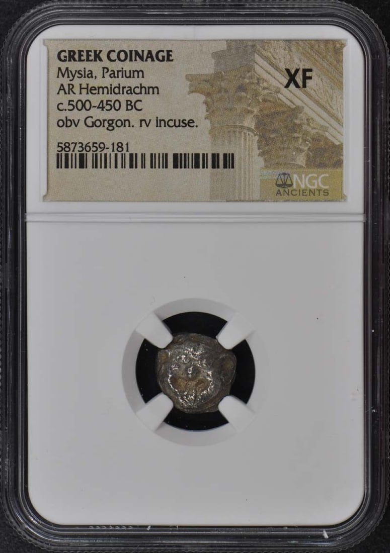 Mysia Parium Greek AR Hemidrachm c.500-450BC NGC XF45 (1 of 2)