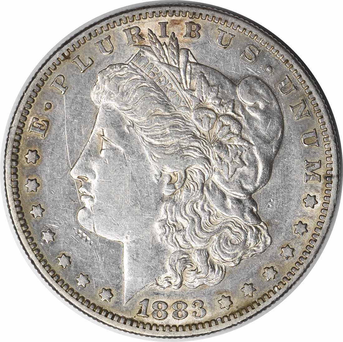 1883 S Morgan Dollar AU Uncertified Silver Coin: 1883 S Morgan Dollar AU Uncertified Silver Coin This 1883-S Morgan Silver Dollar is a circulated coin from the United States, designed by George T. Morgan. Composed of 90% silver and 10% copper, it fe