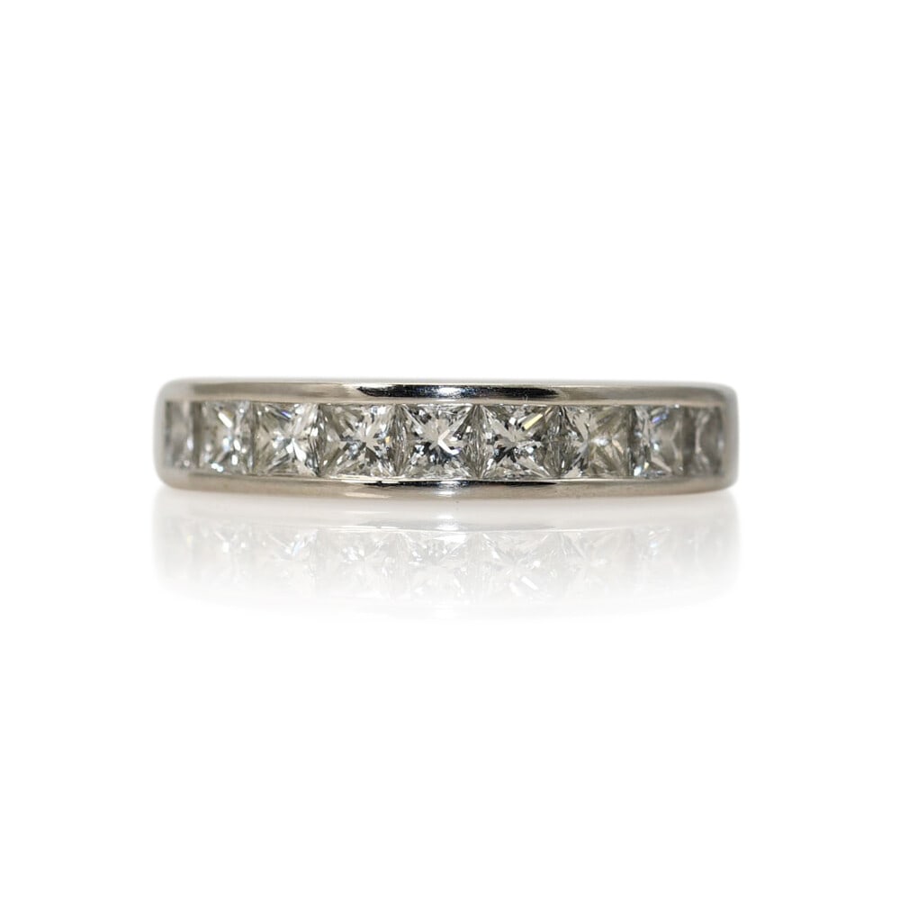 Ladies Platinum Diamond Band Ring 1.00 ctw Size 4.5 (1 of 7)