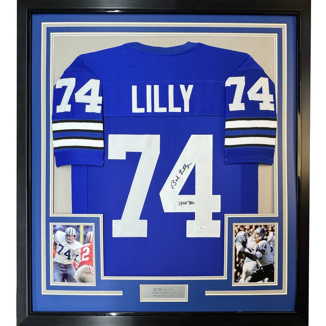 Framed Autographed Bob Lilly Dallas Cowboys Retro Jersey JSA COA: Framed Autographed Bob Lilly Dallas Cowboys Retro Jersey JSA COA Celebrate the legacy of NFL legend Bob Lilly with this professionally framed and autographed Dallas Cowboys retro blue jersey. This stu