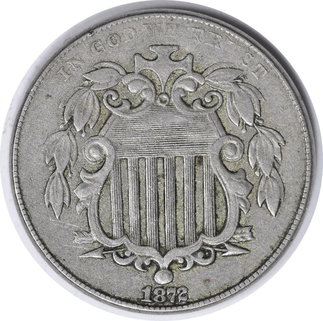 1872 5C Shield Nickel VF Philadelphia Uncertified (1 of 2)