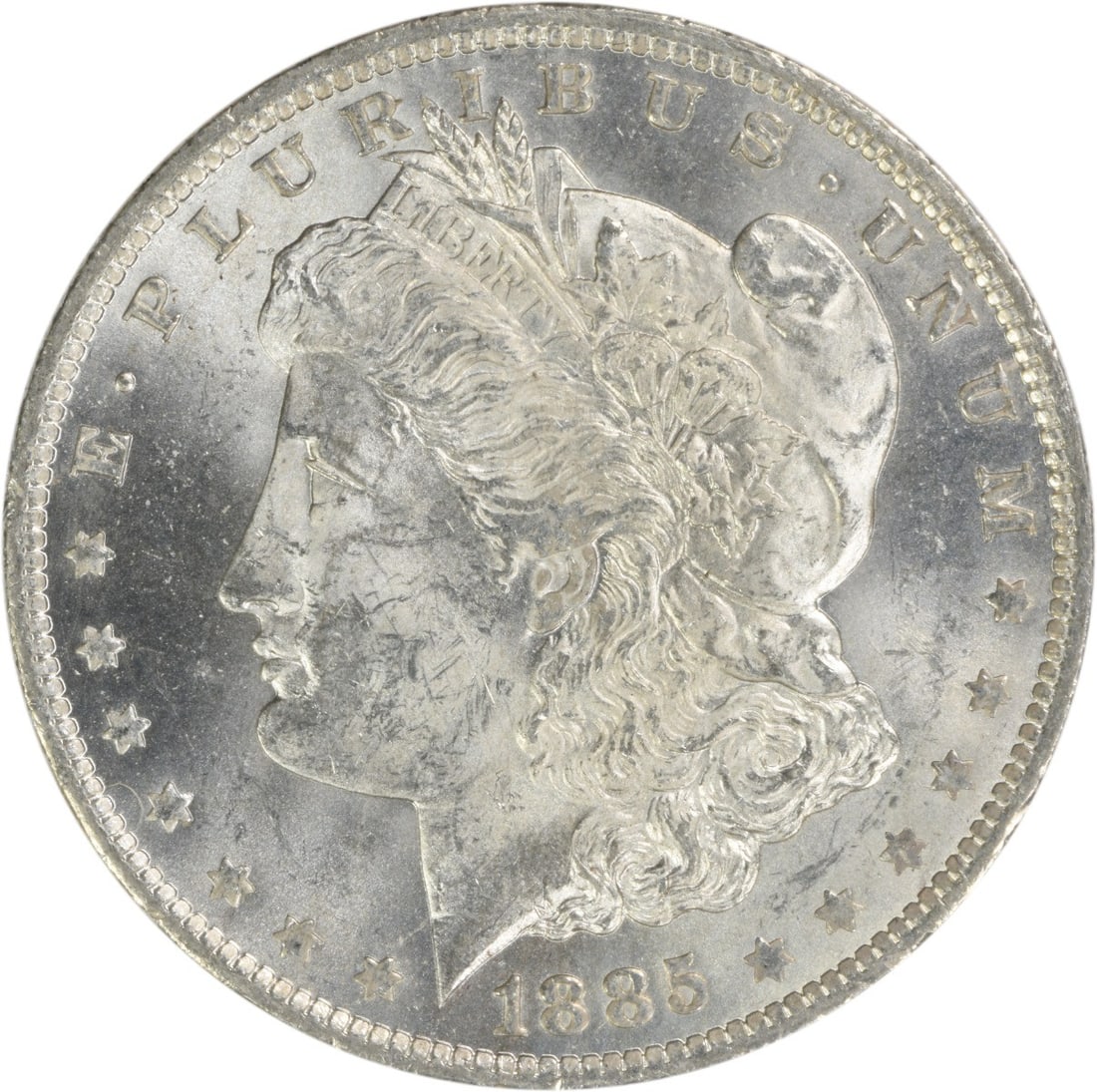 Uncirculated 1885 O Silver Dollar Morgan Choice BU Uncertified US Coin: Uncirculated 1885 O Silver Dollar Morgan Choice BU Uncertified US Coin This is an 1885-O Morgan Silver Dollar from the United States, featuring a Choice Brilliant Uncirculated (BU) grade. The coin is 
