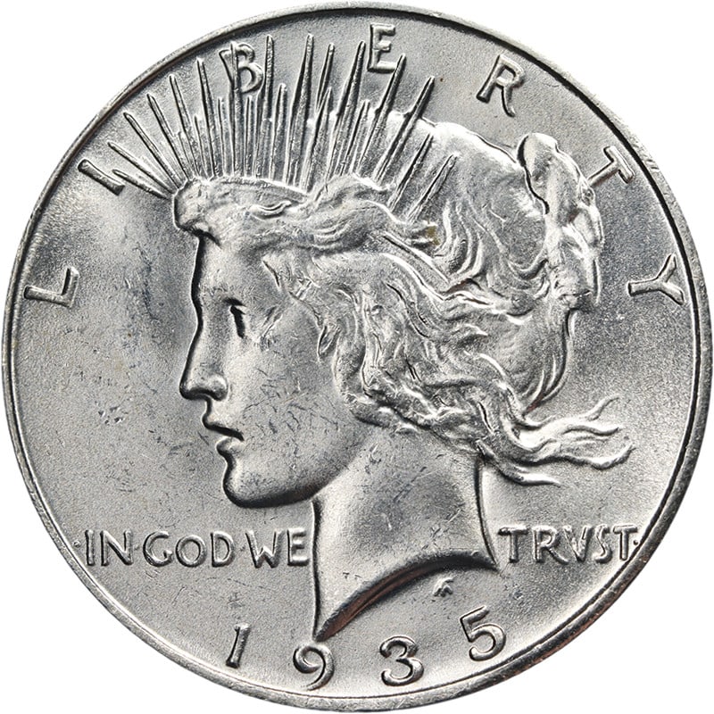 1935 S Silver Peace Dollar Choice BU++ (1 of 2)