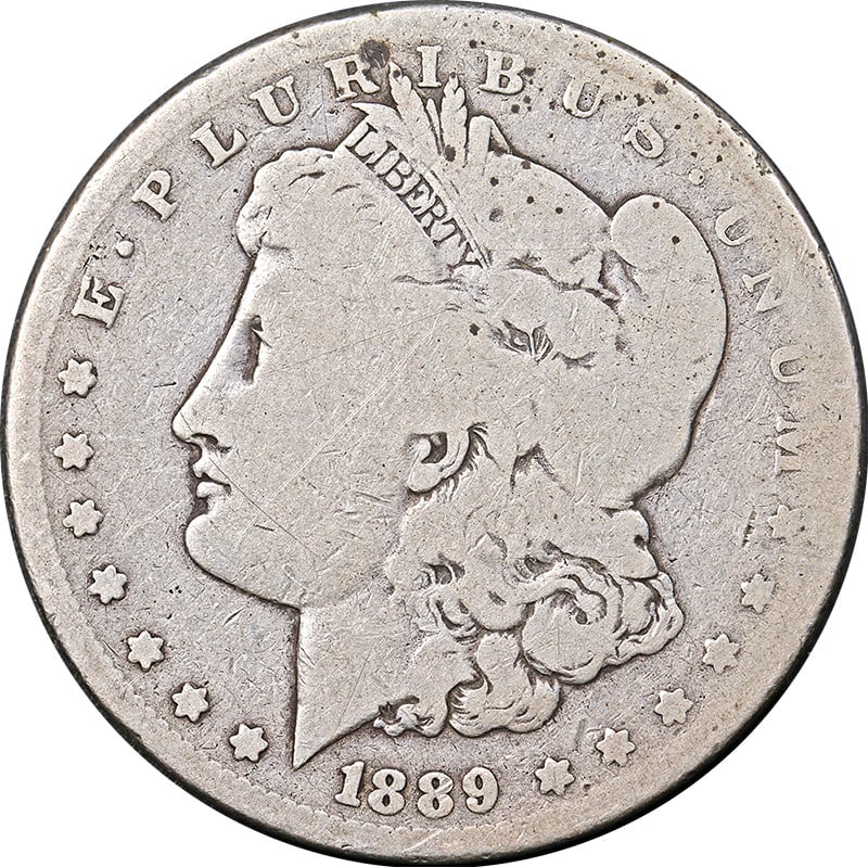 1889-CC Morgan Silver Dollar Key Date Circulated Silver Coin: 1889-CC Morgan Silver Dollar Key Date Circulated Silver Coin This 1889-CC Morgan Silver Dollar is a key date coin with a nice strike and decent eye appeal. It has been circulated and shows honest, eve