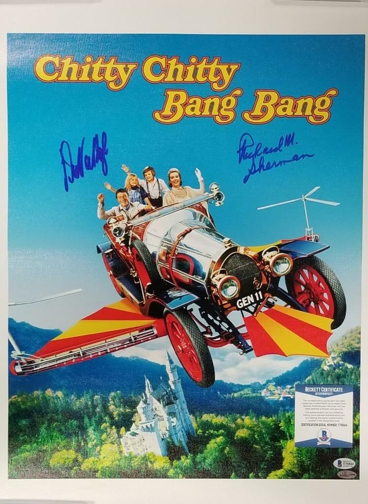16x20 Chitty Chitty Bang Bang Canvas Signed by Dick Van Dyke and Richard Sherman BAS (1 of 1)