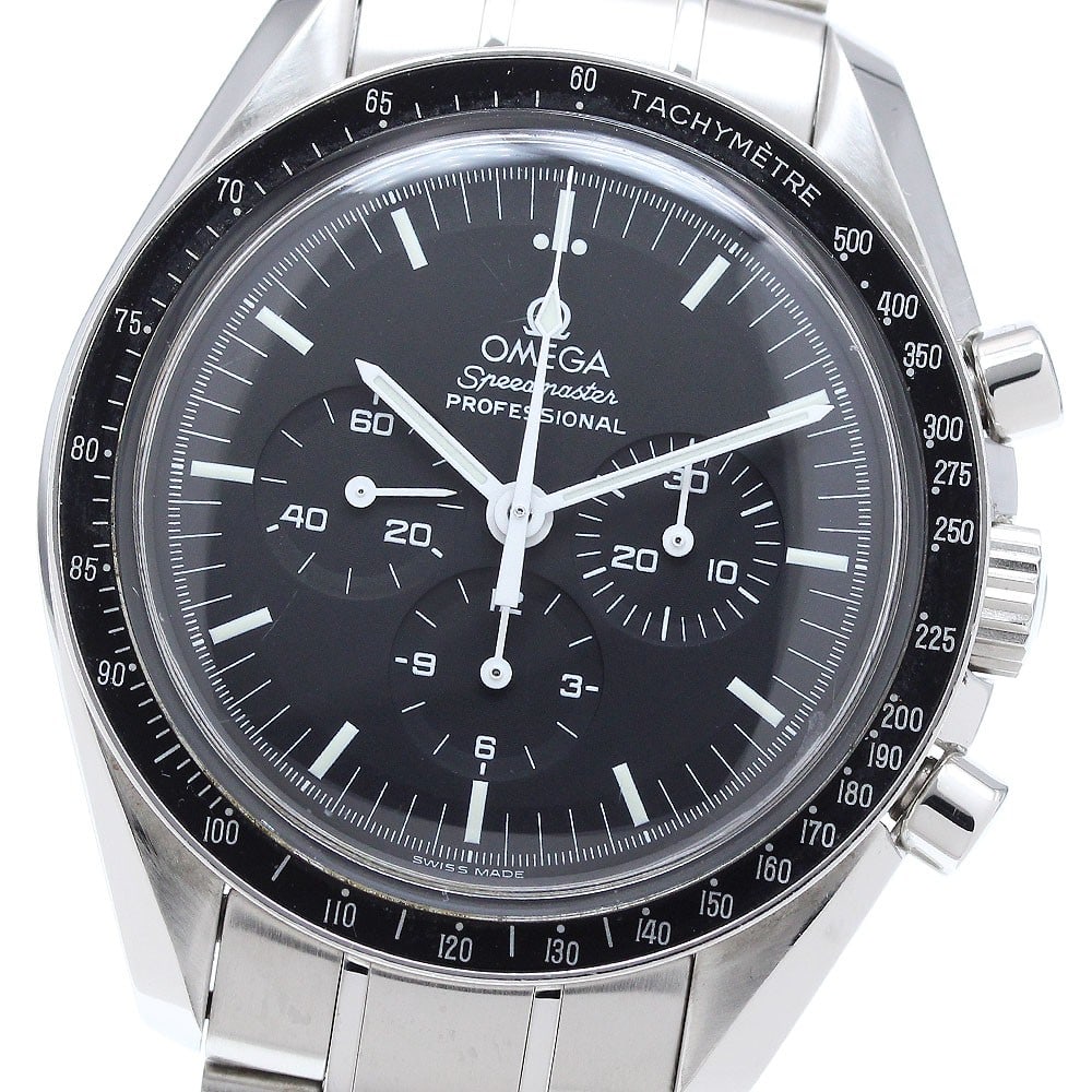 Omega Speedmaster Apollo 17 Men's Chronograph Wristwatch 3574.51: Omega Speedmaster Apollo 17 Men's Chronograph Wristwatch 3574.51 This is an OMEGA Speedmaster Apollo 17 Chronograph wristwatch designed for men. Made in Switzerland, this pre-owned timepiece features 