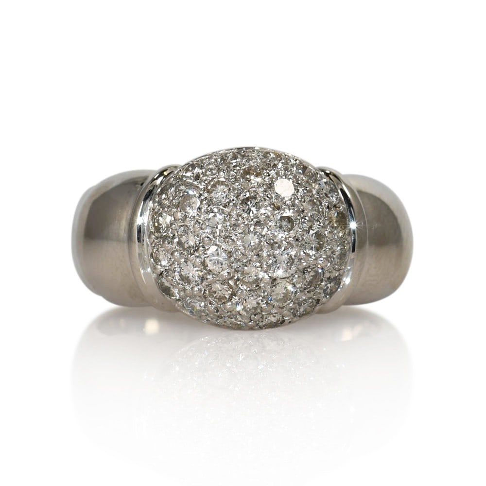 Platinum pave diamond ring 1.00 ctw size 7.75 (1 of 5)