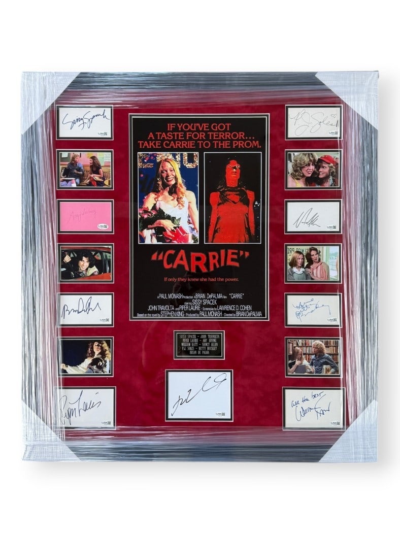 Framed Carrie Cast Autographs Sissy Spacek John Travolta JSA Authenticated (1 of 7)