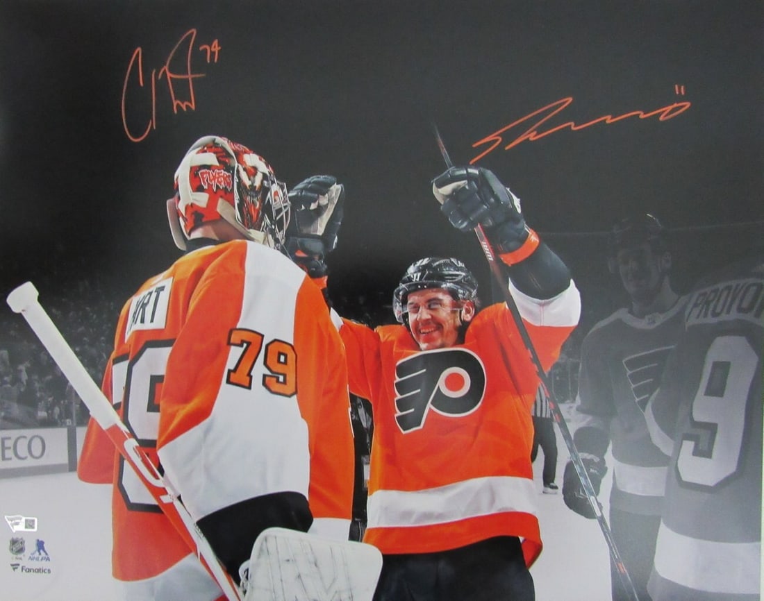 Travis Konecny Carter Hart Dual Signed 16x20 Photo Flyers Fanatics (1 of 4)