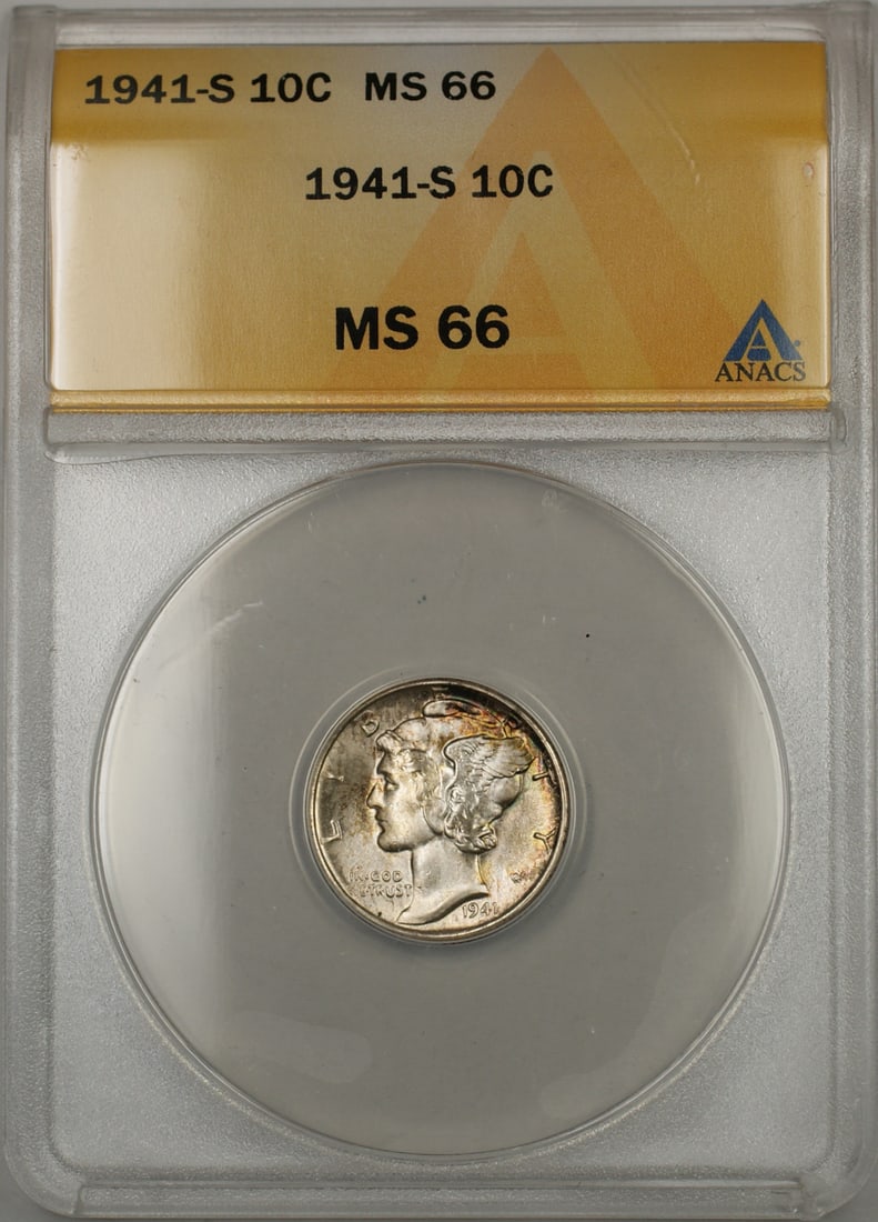 ANACS MS-66 1941-S Mercury Dime Silver 10C (1 of 1)