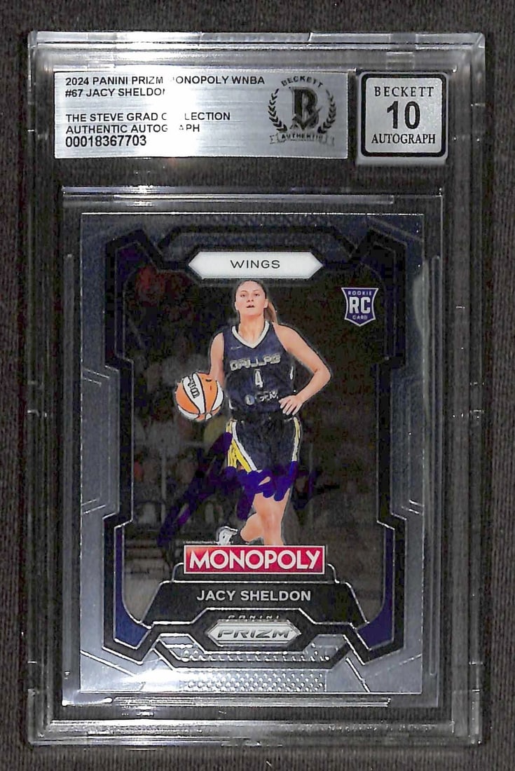 Jacy Sheldon 2024 Prizm Monopoly WNBA RC #67 Beckett Auto 10 (1 of 1)