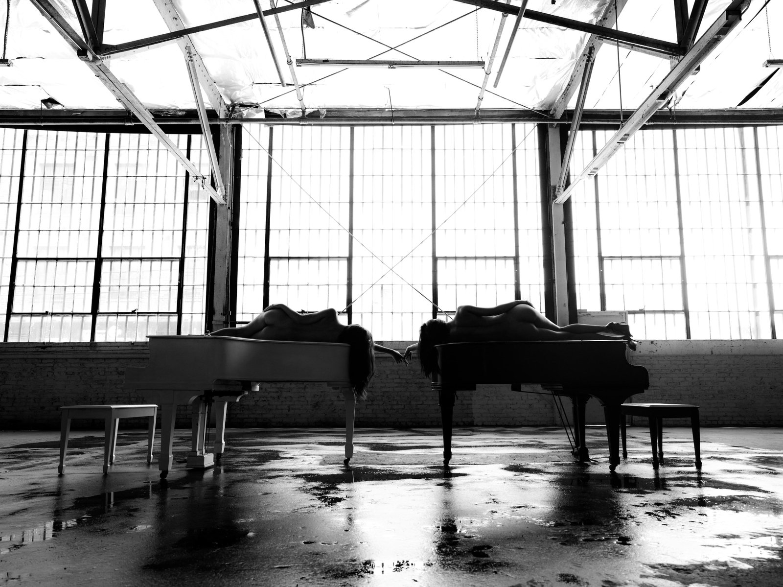 Brendan North Divine Duet black and white photo 24 x 36 edition of 7: Brendan North Divine Duet black and white photo 24 x 36 edition of 7 Contemporary black and white photography titled "Divine Duet" by Brendan North. This edition of 7 print is signed and numbered by t