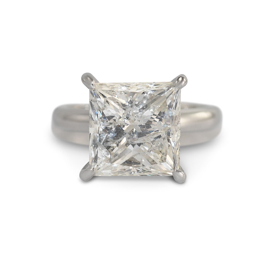 Princess Cut Diamond Solitaire Ring 18k White Gold Size 6 (1 of 4)