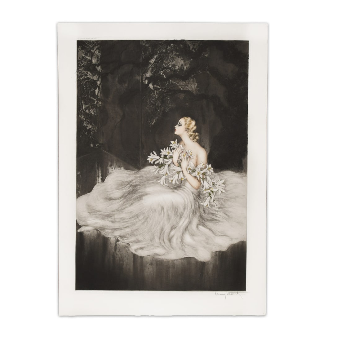 Framed Louis Icart original Art Deco lilies print 23 x 32 (1 of 11)