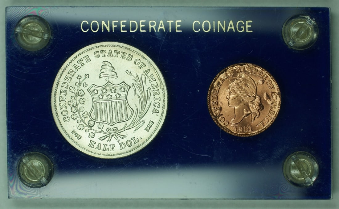 Bashlow Restrike 1861 Confederate Half Dollar and Cent Token Coin Set (1 of 2)