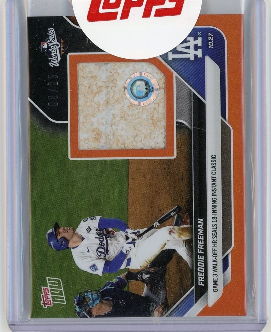 2025 Topps Now Freddie Freeman Orange Base Relic Card 908A /25 (1 of 2)