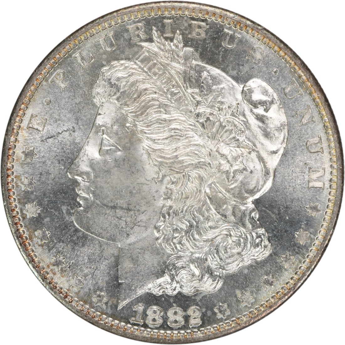 Choice BU 1882-S Silver Morgan Dollar Uncirculated Uncertified: Choice BU 1882-S Silver Morgan Dollar Uncirculated Uncertified This is an 1882-S Morgan Silver Dollar featuring a Choice Brilliant Uncirculated (BU) grade. Struck at the San Francisco Mint, this pre-o