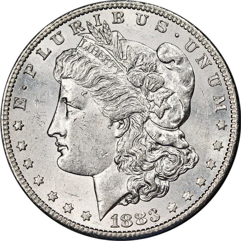 1883-S Morgan Silver Dollar Uncirculated Strong Strike Eye Appeal: 1883-S Morgan Silver Dollar Uncirculated Strong Strike Eye Appeal This 1883-S Morgan Silver Dollar is a stunning example of numismatic artistry, showcasing exceptional eye appeal with its vibrant lust