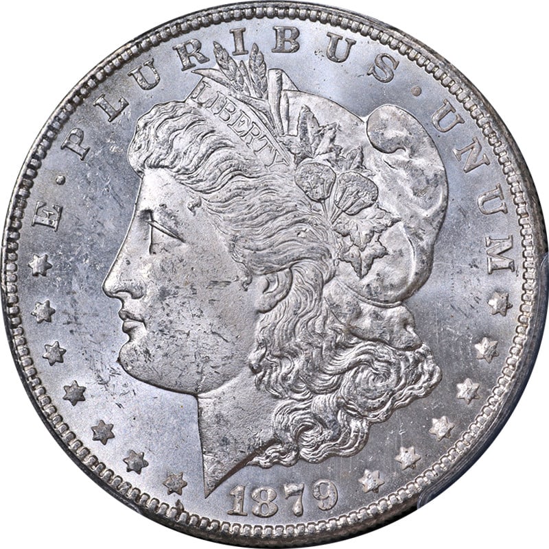 PCGS MS62 1879-S Reverse 78 Morgan Dollar San Francisco Mint Silver Coin: PCGS MS62 1879-S Reverse 78 Morgan Dollar San Francisco Mint Silver Coin This 1879-S Rev 78 Morgan Silver Dollar is certified by PCGS with a grade of MS62. The coin features a strong strike and brilli