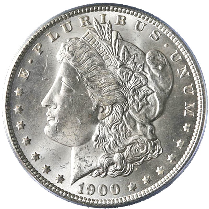 1900-P Morgan Silver Dollar PCGS MS64 Blast White Uncirculated Coin: 1900-P Morgan Silver Dollar PCGS MS64 Blast White Uncirculated Coin This stunning 1900-P Morgan Silver Dollar is certified by PCGS with a grade of MS64, ensuring its high quality. The coin features ex