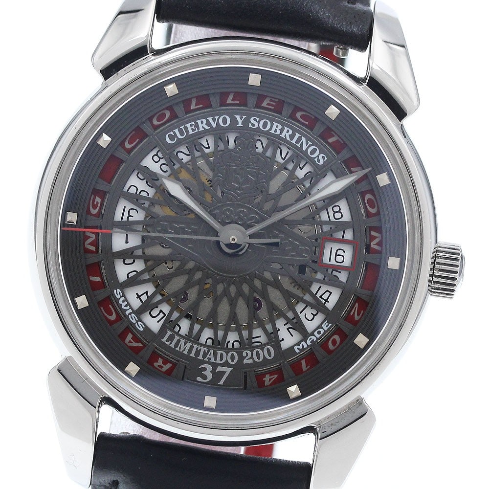 Cuervo y Sobrinos Historiador Racing Date 3195RC mens wristwatch: Cuervo y Sobrinos Historiador Racing Date 3195RC mens wristwatch Cuervo y Sobrinos Historiador Racing Date men's wristwatch. Swiss-made and offered in pre-owned condition. Specifications Brand: Cuervo