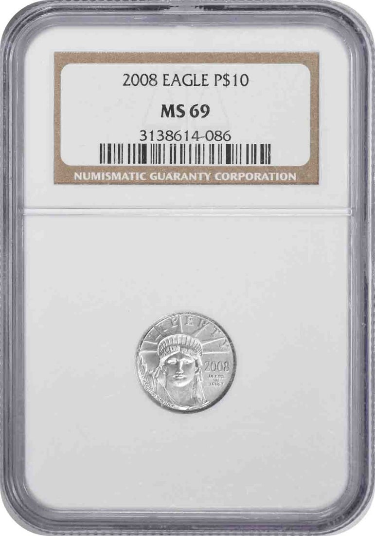 2008 NGC MS69 $10 Platinum Eagle Coin (1 of 2)