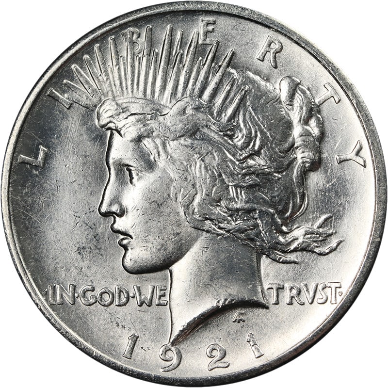 1921 Silver Peace Dollar BU+ (1 of 2)